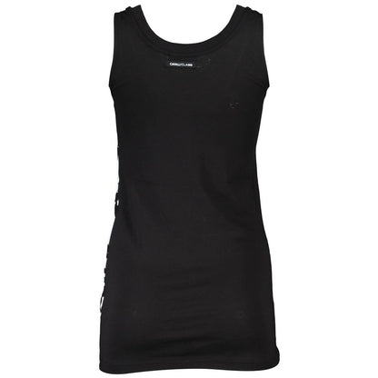 Tank Top by Cavalli Class for women in cotton black & print showcases a perennial silhouette, artfully detailed with a design and a perennial round neckline.