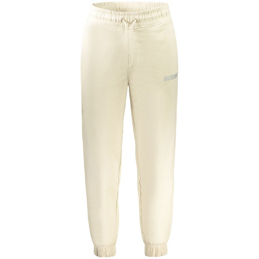 Joggers by Guess Jeans for men in cotton beige & print features an refined tailoring silhouette, showcasing a premium athletic with a and long cut for a refined tailoring look.
