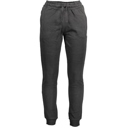 Joggers by U.S. POLO ASSN. for men in cotton black presents a tailored silhouette, showcasing a tailored and long cut with a refined for a truly tailored aesthetic.