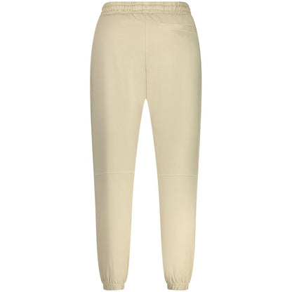 Joggers by Hugo Boss for men in cotton beige presents a tailored silhouette, showcasing a tailored and long cut with a refined for a truly tailored aesthetic.