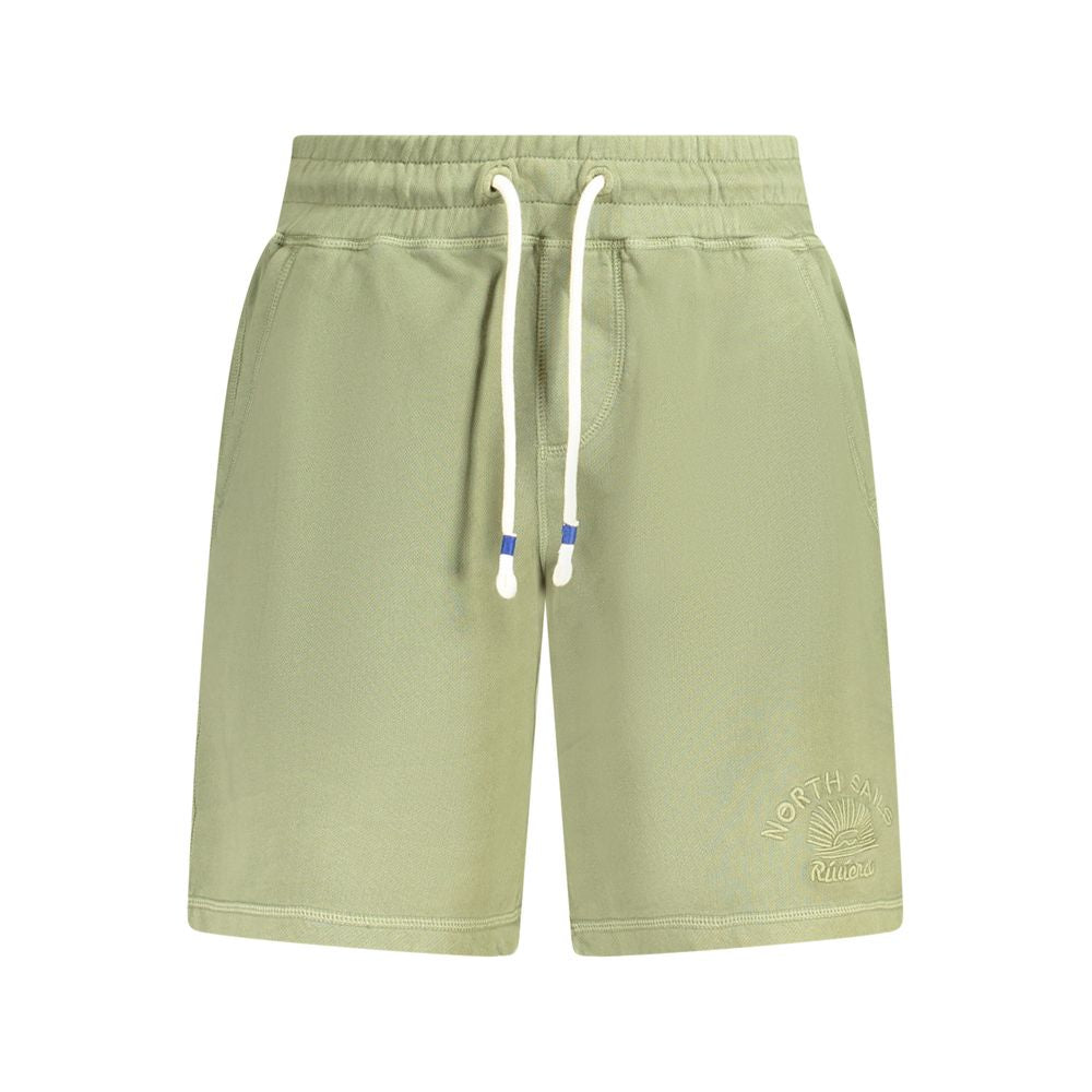 Activewear Shorts by North Sails for men in cotton green features an sporty with adjustable-waistband, presenting a short and designed for a sporty look.