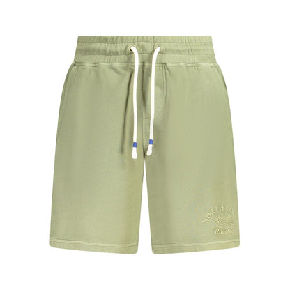 Activewear Shorts by North Sails for men in cotton green features an sporty with adjustable-waistband, presenting a short and designed for a sporty look.