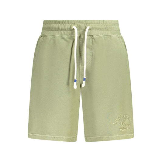 Activewear Shorts by North Sails for men in cotton green features an sporty with adjustable-waistband, presenting a short and designed for a sporty look.