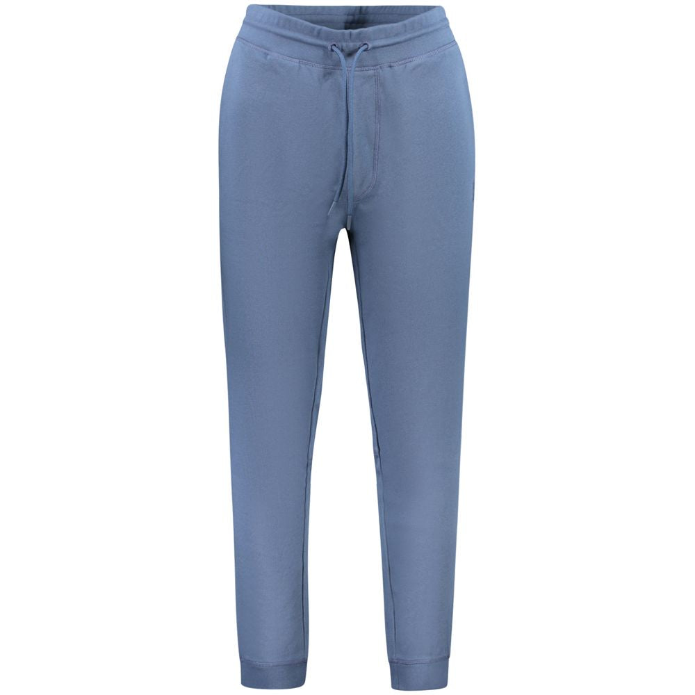 Trousers by Hugo Boss for men in cotton blue presents a perennial silhouette, meticulously tailored with a athletic cut, long finish, and an elegant .