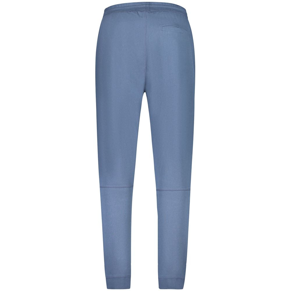 Trousers by Hugo Boss for men in cotton blue features an on trend silhouette, showcasing a sophisticated athletic with a long and for an on trend finish.