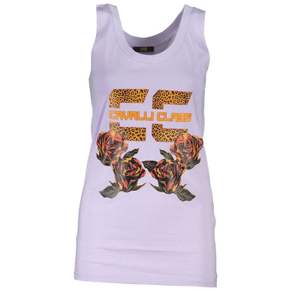 Tank Top by Cavalli Class for women in cotton purple & print showcases a sumptuous silhouette, artfully detailed with a sumptuous round neckline and sleeveless for a truly sumptuous finish.