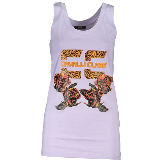 Tank Top by Cavalli Class for women in cotton purple & print showcases a sumptuous silhouette, artfully detailed with a sumptuous round neckline and sleeveless for a truly sumptuous finish.