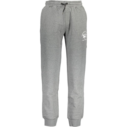 Joggers by La Martina for men in cotton gray presents a tailored silhouette, showcasing a tailored and long cut with a refined for a truly tailored aesthetic.