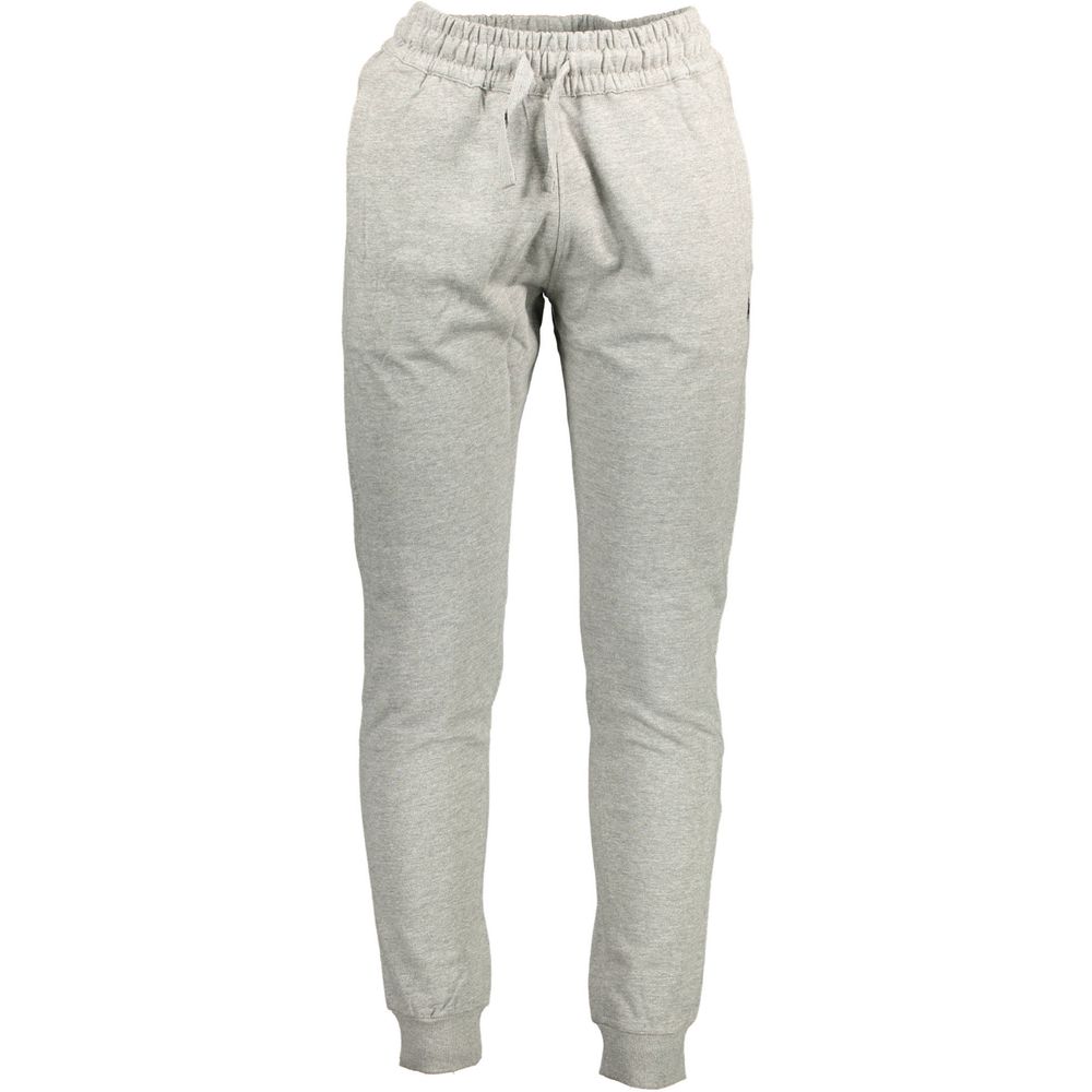 Joggers by U.S. POLO ASSN. for men in cotton gray features an sartorial athletic and long with a cut for a sartorial finish.