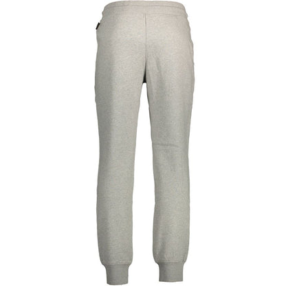 Joggers by Napapijri for men in cotton gray & print presents a tailored silhouette, showcasing a tailored regular-fit and long cut with a refined for a truly tailored aesthetic.