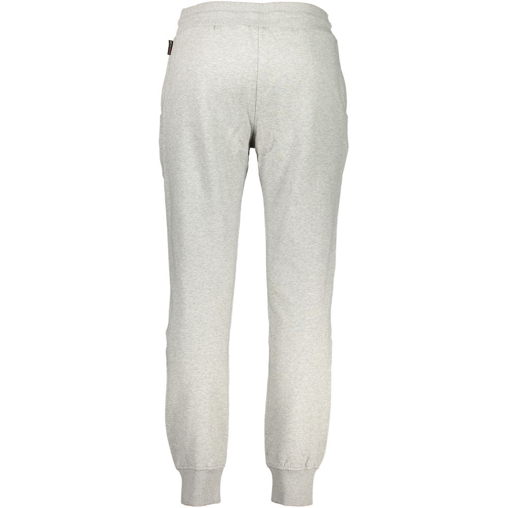 Joggers by Napapijri for men in cotton gray & print features a polished silhouette with a polished regular-fit, reaching a polished long and finished with a polished .