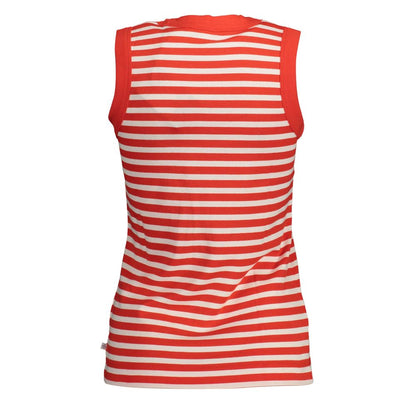 Tank Top by Gant for women in organic cotton red showcases a streamlined Women's Wide Crew Neck Organic Cotton Tank Top design with a streamlined and .
