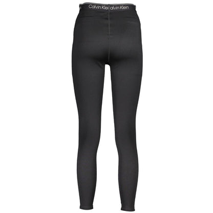 Activewear Leggings by Calvin Klein for women in polyester black & print features an versatile silhouette, showcasing with a versatile leggings, long, and for a high-performance look.
