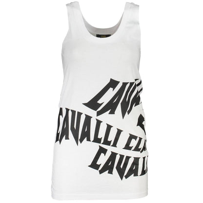 Tank Top by Cavalli Class for women in cotton white & print showcases a sumptuous silhouette, artfully detailed with a sumptuous round neckline and sleeveless for a truly sumptuous finish.