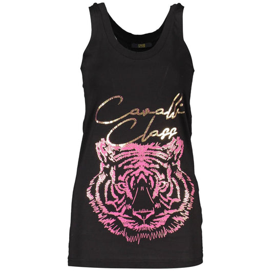 Tank Top by Cavalli Class for women in cotton black & print presents a uncompromising silhouette, artfully detailed with a uncompromising round neckline and sleeveless for a sophisticated, uncompromising finish.