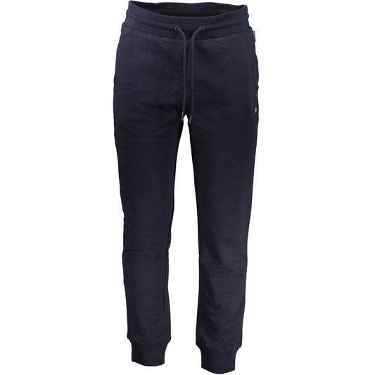 Joggers by Napapijri for men in cotton blue & print features a polished silhouette with a polished regular-fit, reaching a polished long and finished with a polished .