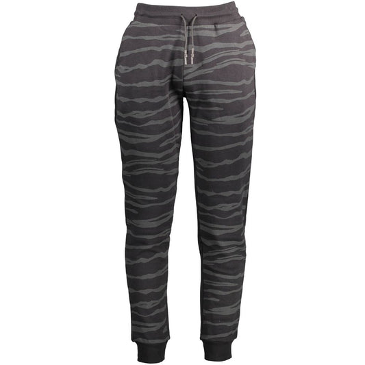 Joggers by Cavalli Class for men in cotton black & print presents a tailored silhouette, showcasing a tailored and long cut with a refined for a truly tailored aesthetic.