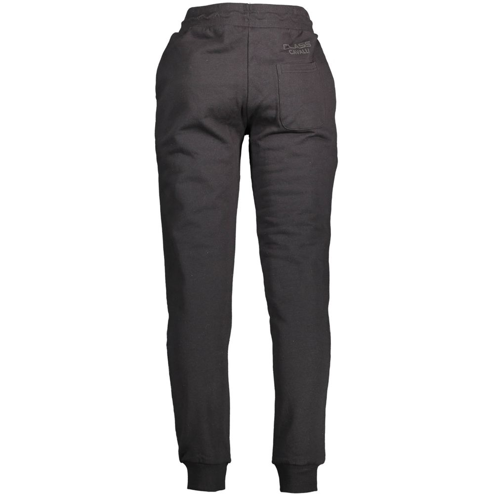 Joggers by Cavalli Class for men in cotton black & print features an refined tailoring silhouette, showcasing a premium with a and long cut for a refined tailoring look.
