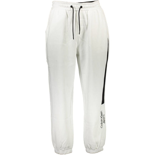 Joggers by Calvin Klein for men in cotton white features an sartorial and long with a cut for a sartorial finish.