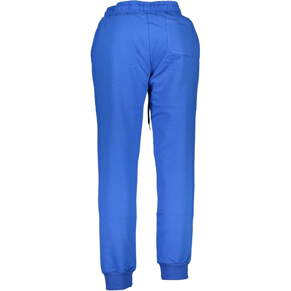 Joggers by La Martina for men in cotton blue presents a tailored silhouette, showcasing a tailored and long cut with a refined for a truly tailored aesthetic.