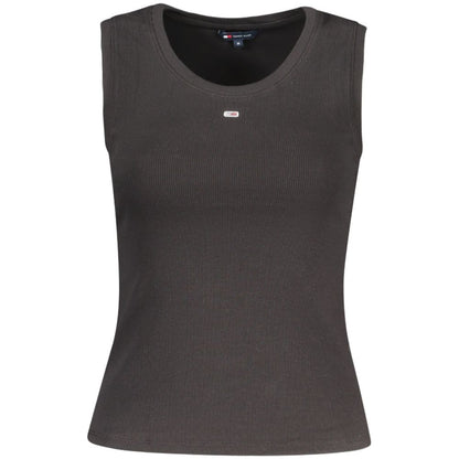 Tank Top by Tommy Hilfiger for women in cotton black showcases a sumptuous silhouette, artfully detailed with a sumptuous wide-neck neckline and sleeveless for a truly sumptuous finish.