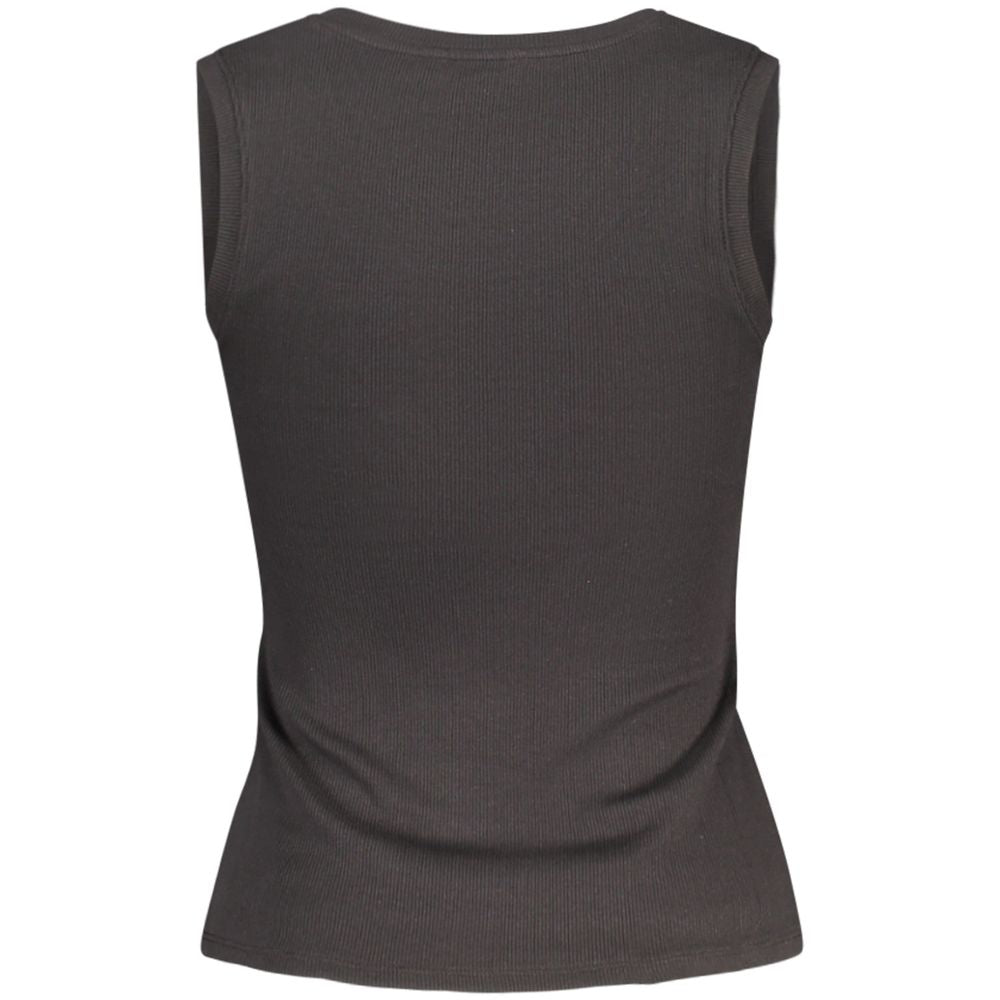 Tank Top by Tommy Hilfiger for women in cotton black showcases a streamlined Women's Wide Neck Cotton Tank Top design with a streamlined and .