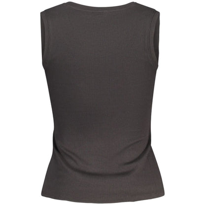 Tank Top by Tommy Hilfiger for women in cotton black showcases a streamlined Women's Wide Neck Cotton Tank Top design with a streamlined and .