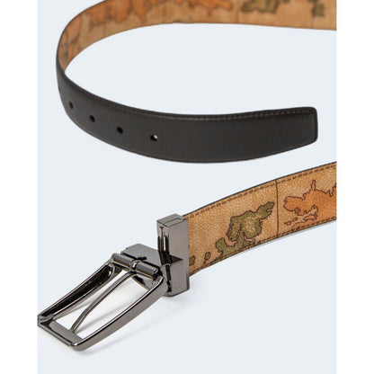Belt by Alviero Martini Prima Classe for men in polyurethane leather brown presents a artisanal silhouette from the Polyurethane Leather Belt collection, showcasing an artisanal design and refined craftsmanship for a artisanal look.