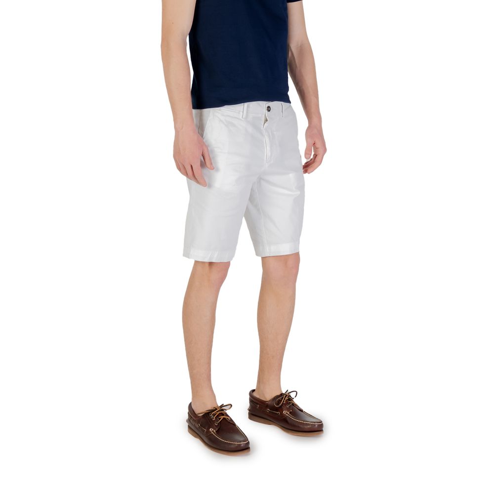 Borghese Men's Stretch Cotton Bermuda Shorts - White