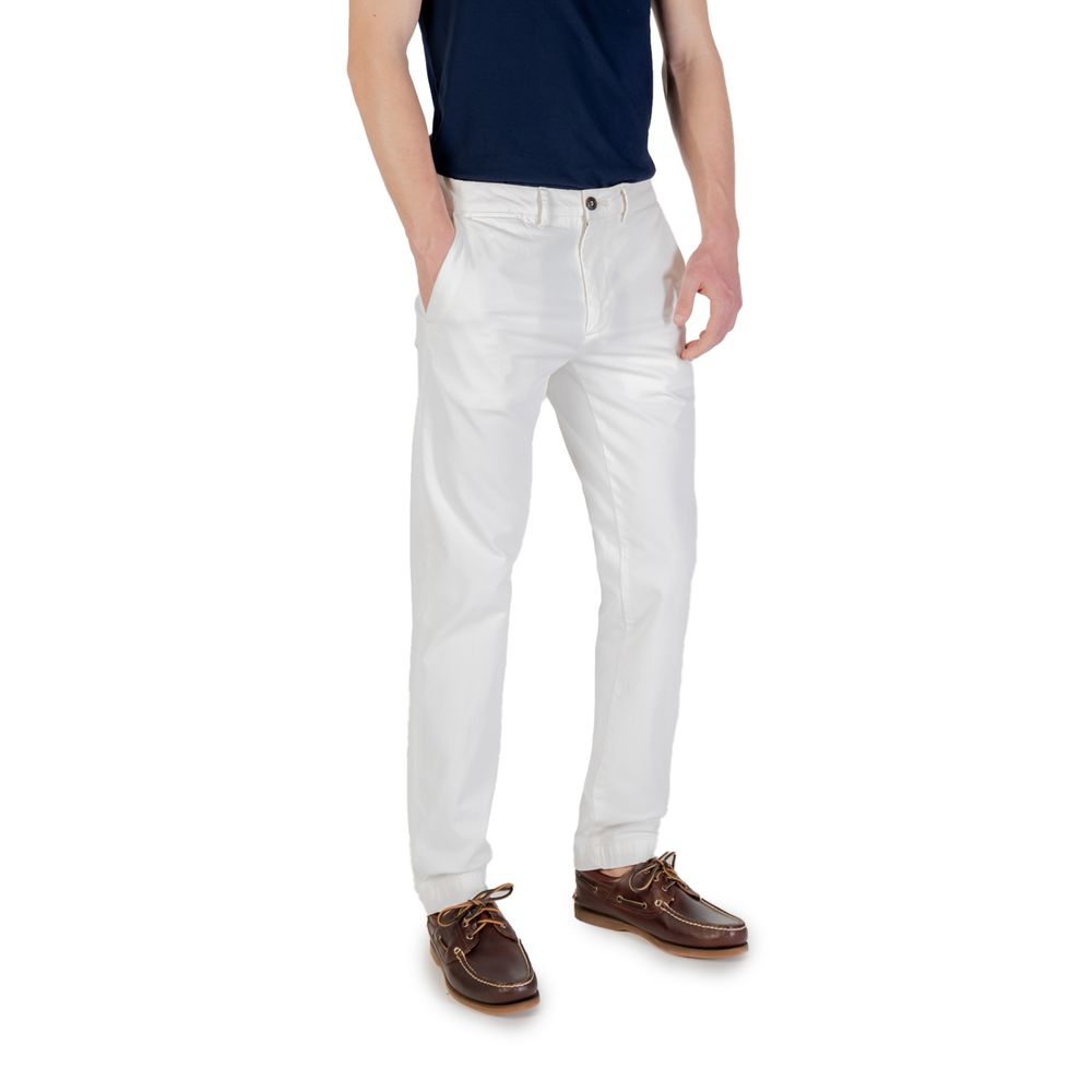 Borghese Men's Skinny Relaxed-Fit Slim Stretch Cotton Trousers - White