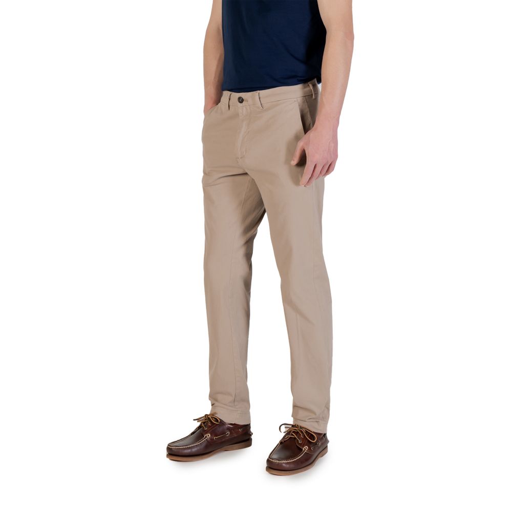 Borghese Men's Skinny Relaxed-Fit Slim Stretch Cotton Trousers - Beige