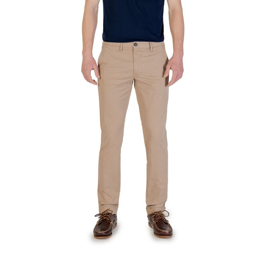Borghese Men's Tapered-Leg Skinny Slim Lightweight Stretch Cotton Trousers - Beige