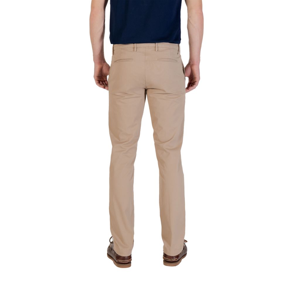 Borghese Men's Tapered-Leg Skinny Slim Lightweight Stretch Cotton Trousers - Beige