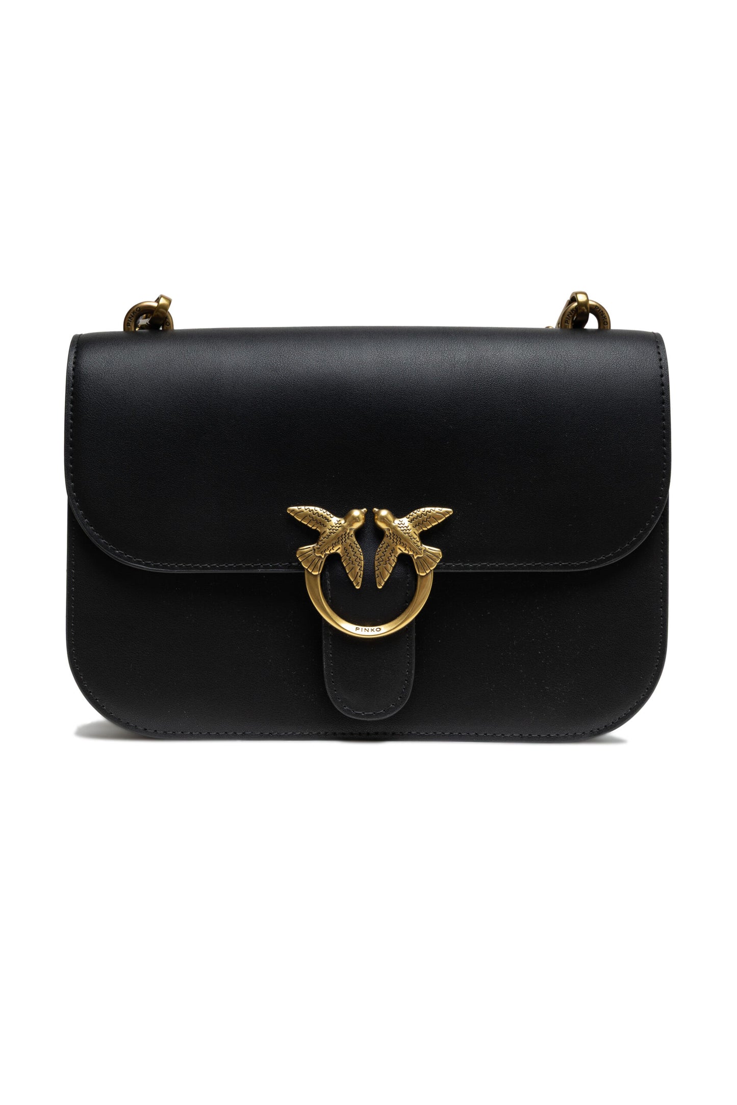 Medium Shoulder Bag by PINKO for women in cotton & suede leather black features a effortless sophistication silhouette, secured by a zipper & buckle with ample and versatile shoulder-strap & adjustable-strap for a effortless sophistication finish.