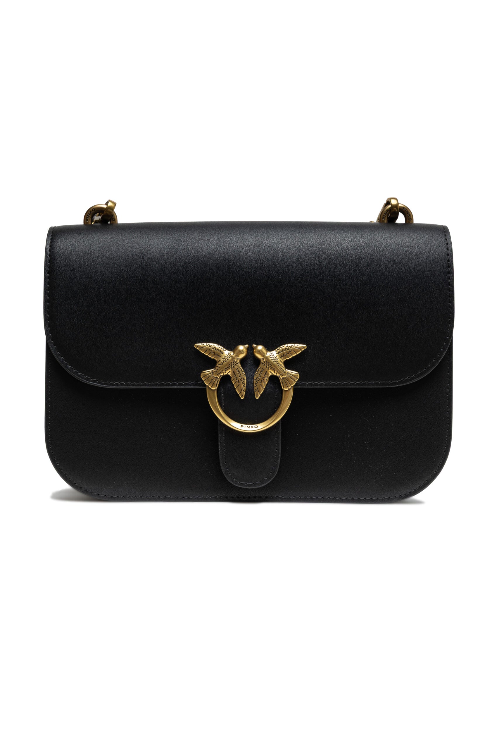 Medium Shoulder Bag by PINKO for women in cotton & suede leather black features a effortless sophistication silhouette, secured by a zipper & buckle with ample and versatile shoulder-strap & adjustable-strap for a effortless sophistication finish.