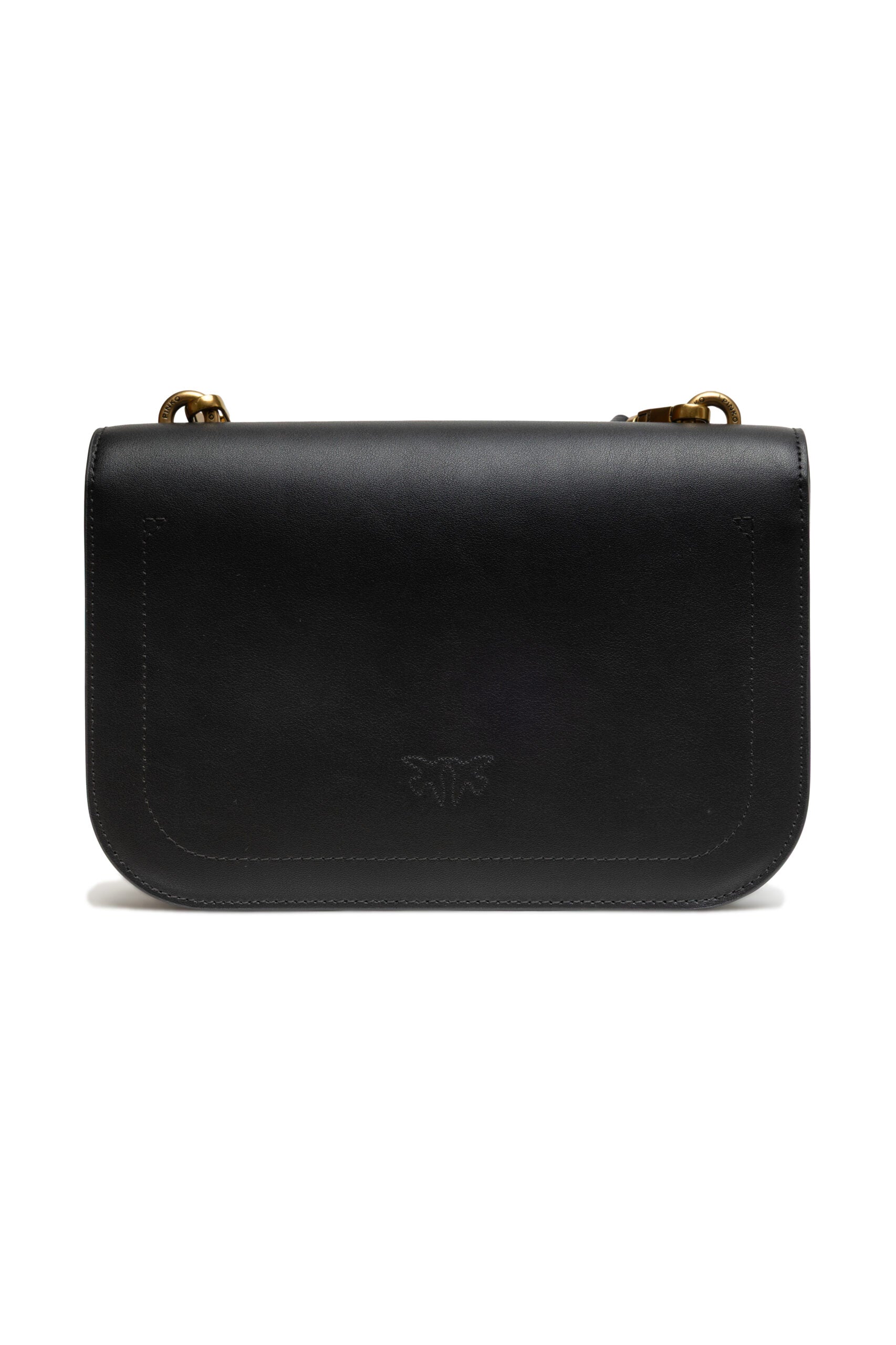 Medium Shoulder Bag by PINKO for women in cotton & suede leather black showcases a statuesque silhouette, artfully detailed with a secure zipper & buckle, organized , and versatile shoulder-strap & adjustable-strap for a statuesque look.