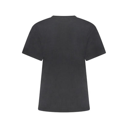 T-Shirt by Napapijri for women in cotton black & print features an edgy silhouette, meticulously detailed with a sophisticated and for a truly edgy finish.