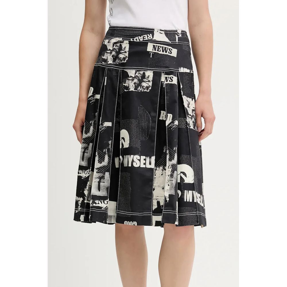 Skirt by Desigual for women in stretch cotton black features a sublime silhouette, showcasing the sublime design of the Essence Women's Stretch Cotton Skirt in a sophisticated midi.