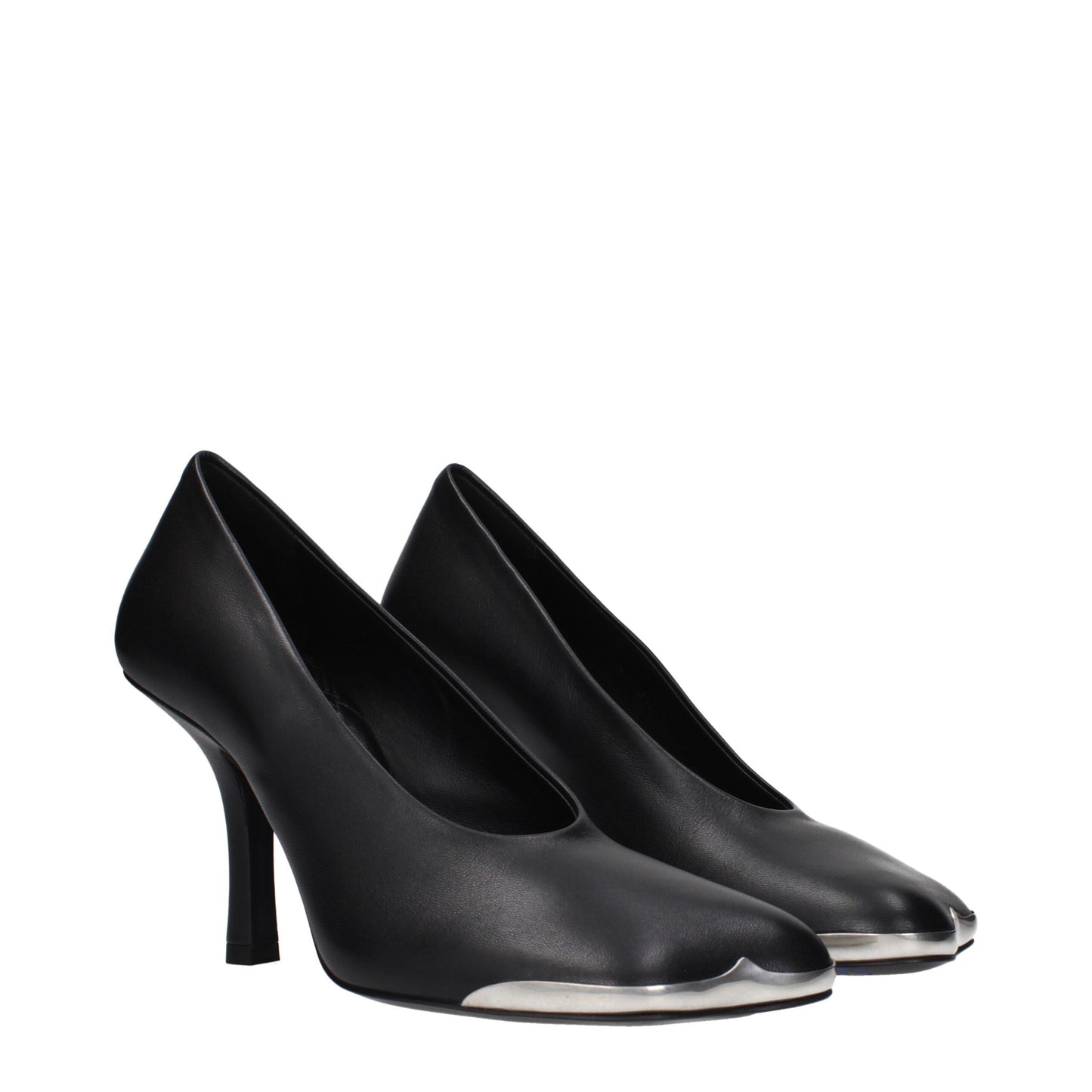 High-Heel Pumps Heels by Burberry for women in leather black features an captivating silhouette, showcasing the elegant Women's Leather High-Heel Pumps Heels design with a high-heel and a sophisticated .