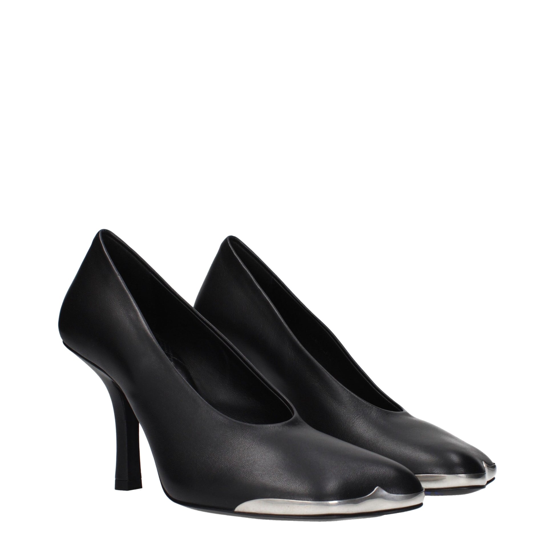 High-Heel Pumps Heels by Burberry for women in leather black features an captivating silhouette, showcasing the elegant Women's Leather High-Heel Pumps Heels design with a high-heel and a sophisticated .
