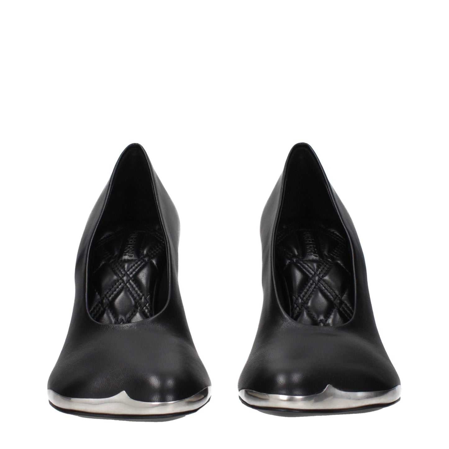 High-Heel Pumps Heels by Burberry for women in leather black features an captivating silhouette, showcasing the elegant Women's Leather High-Heel Pumps Heels design with a high-heel and a sophisticated .