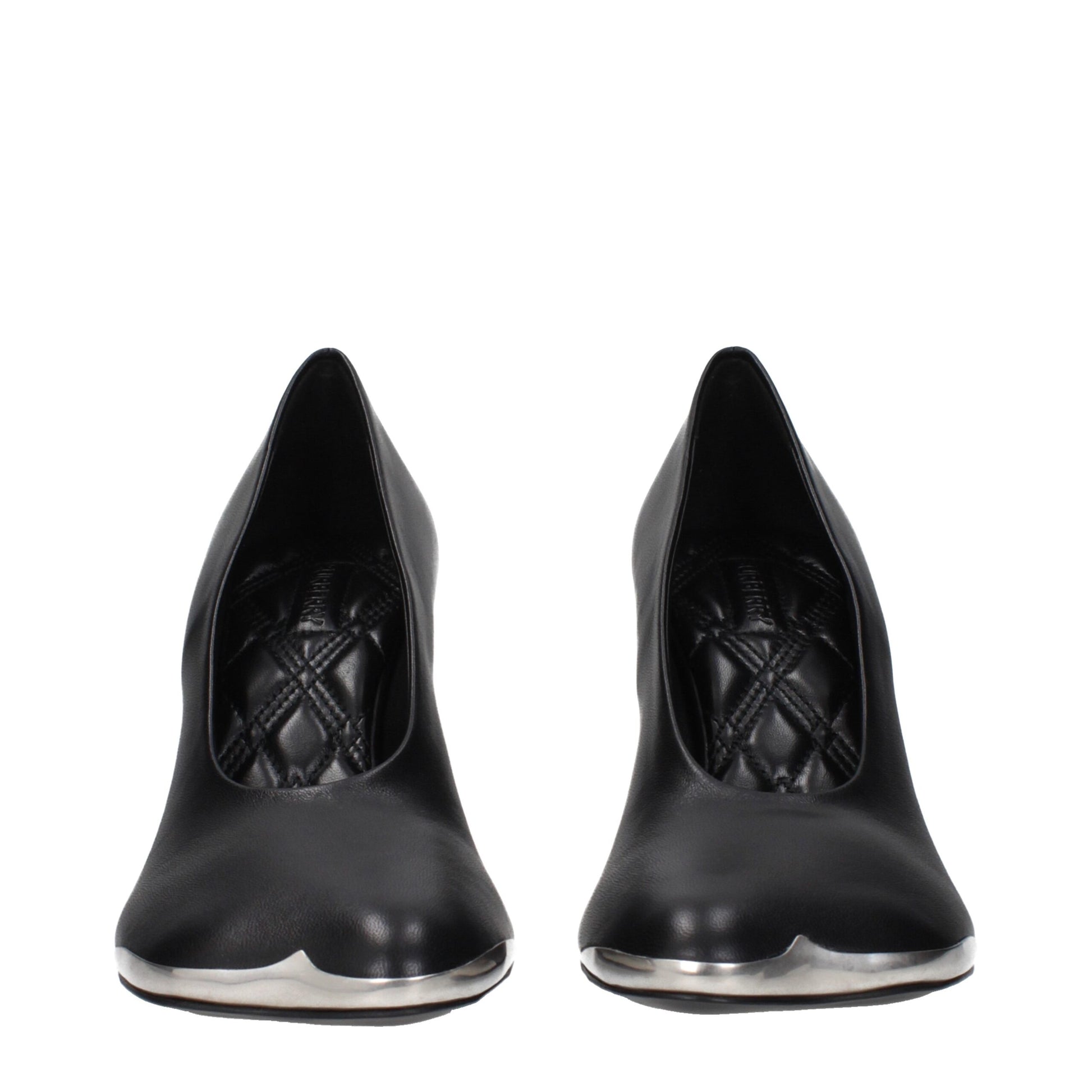 High-Heel Pumps Heels by Burberry for women in leather black features an captivating silhouette, showcasing the elegant Women's Leather High-Heel Pumps Heels design with a high-heel and a sophisticated .