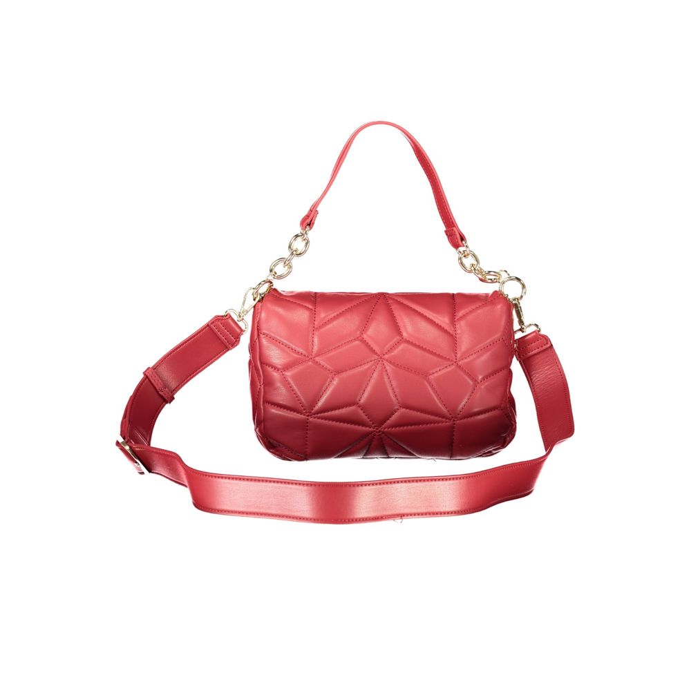 This Handbag by Mario Valentino for women in polyethylene and red & signature presents a sculptural silhouette featuring a secure zipper & magnetic, ample document-holder & internal-pockets, and versatile shoulder-strap, adjustable-strap & handle for a sculptural finish.