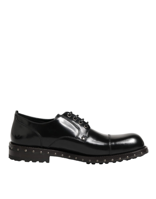 Derby Lace-Up Shoes by Dolce & Gabbana for men in acetate polyester goat & calf leather black features an effortless chic silhouette, showcasing the Men's Acetate Polyester Goat & Calf Leather Derby Lace-Up Shoes design with an effortless chic and a for a effortless chic look.