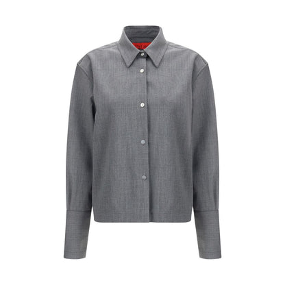 Shirt by The Latest for women in stretch denim cotton polyester brown & gray, featuring a nuanced long-sleeve and nuanced for a sophisticated finish.