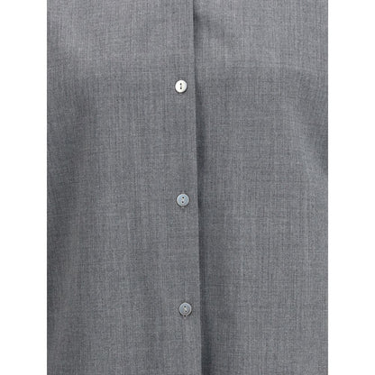 Shirt by The Latest for women in stretch denim cotton polyester brown & gray showcases a sharp silhouette, elegantly detailed with a sharp and sharp .