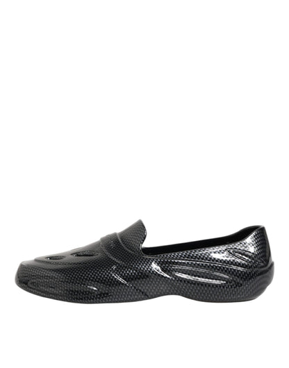 Dolce & Gabbana Black Rubber Slides Low Top Sneakers Shoes