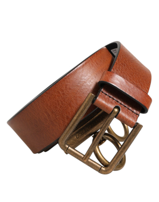 Belt by Dolce & Gabbana for men in brass & calf leather brown & gold presents a artisanal silhouette from the Brass & Calf Leather Belt collection, showcasing an artisanal design and refined craftsmanship for a artisanal look.