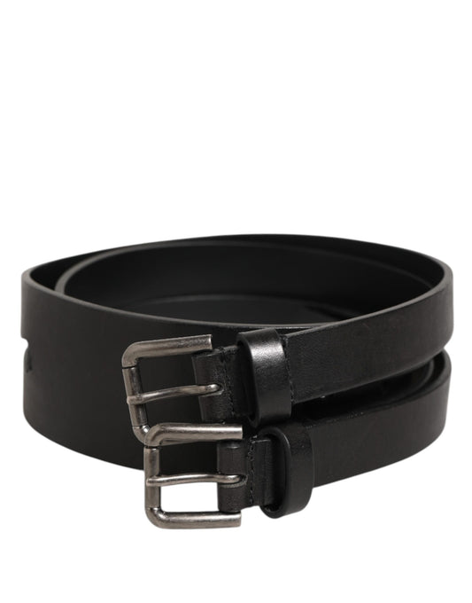 Belt by Dolce & Gabbana for men in calfskin leather black & silver features an distinguished design, perfectly showcasing the sophisticated craftsmanship of this distinguished Calfskin Leather Belt.