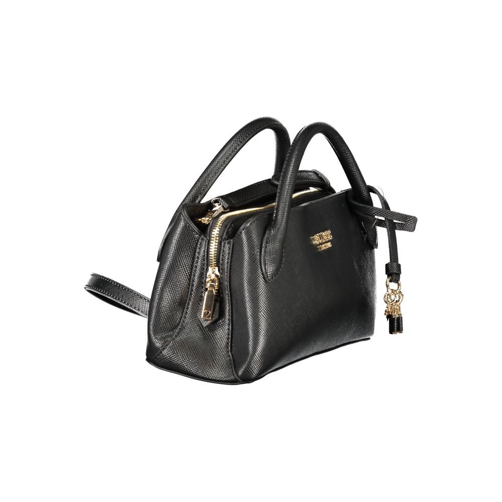 Handbag by Guess Jeans for women in polyethylene black presents a ornamental silhouette, showcasing a secure zipper, ample built-in-compartments, internal-pockets & cardholder, and versatile shoulder-strap, adjustable-strap & handle for a ornamental finish.